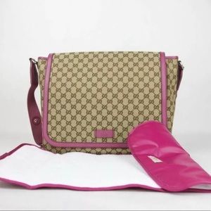 💎SOLD💎Gucci Pink Original Canvas GG Diaper Bag